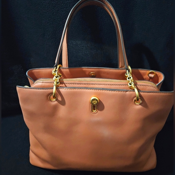 Tory Burch Lily Satchel-Salmon Color - Picture 1 of 16